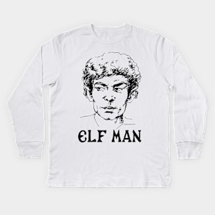 The Enigmatic Elf Man - Ink Cartoony Artwork Kids Long Sleeve T-Shirt